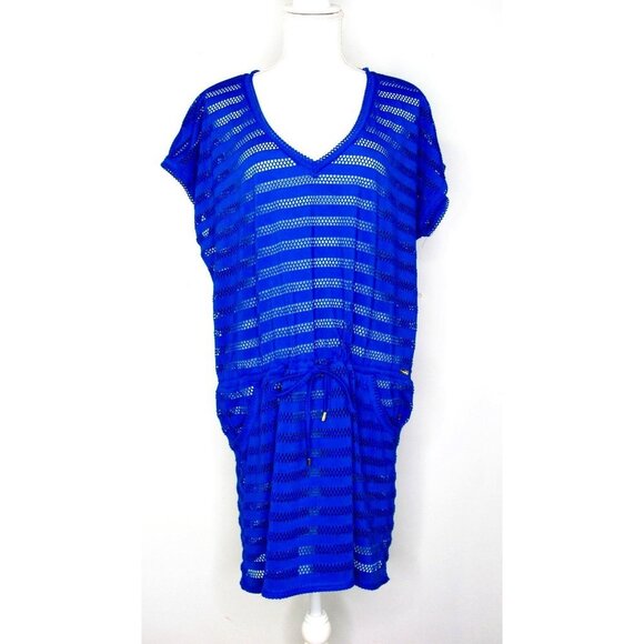 Calvin Klein Swim Cover-Up Royal Cobalt Blue Eyele - Picture 1 of 10